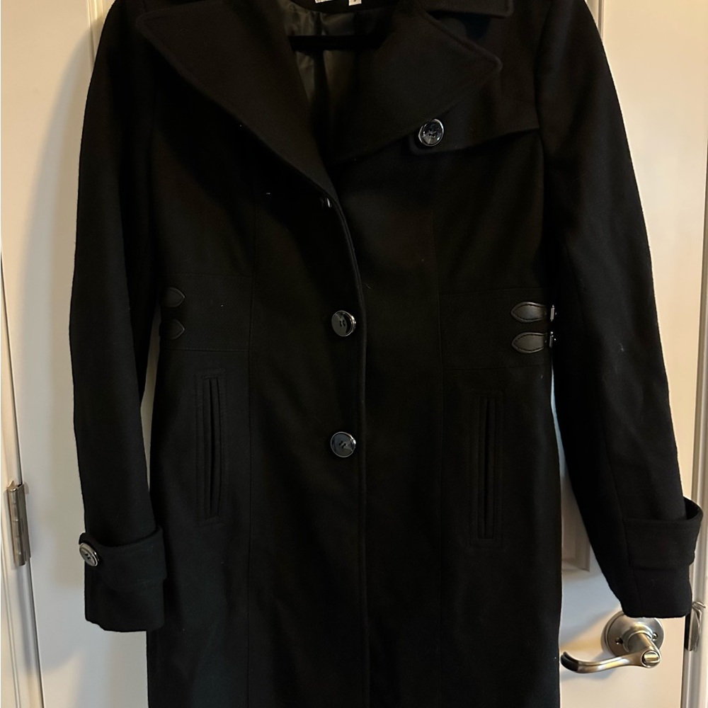 Kenneth Cole Elegant Black Trench Coat